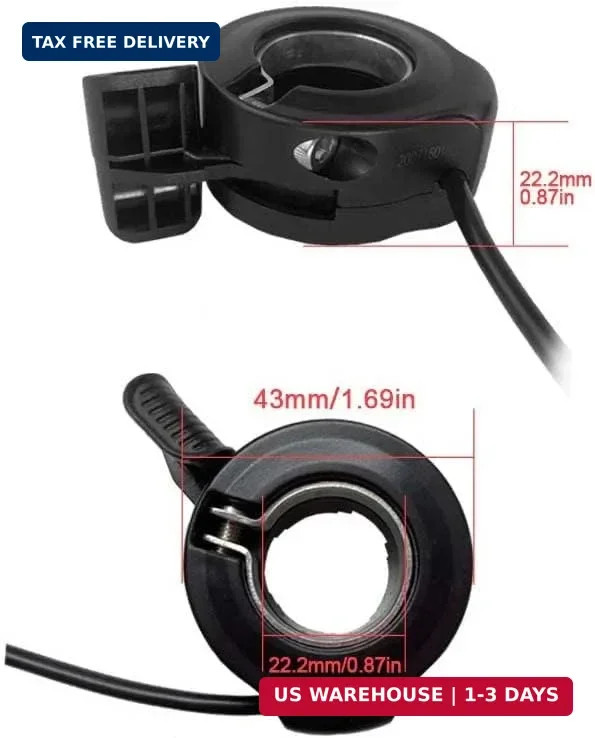 E-Bike Thumb Throttle 130X Waterproof Accelerator 22.2mm Universal L/R Handlebar