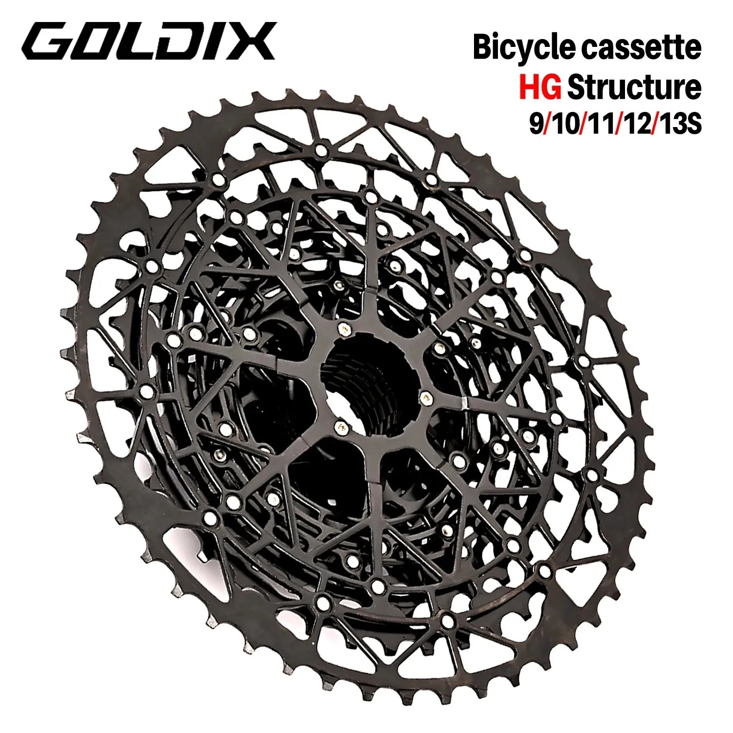 GOLDIX Ultralight MTB Cassette Freewheel K7 9/10/11/12/13 Speed HG Structure Spr