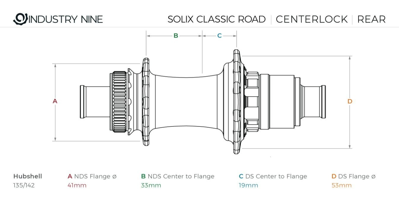 New Industry Nine Solix Road Disc Hub Set – Center Lock – 28H *Freehub Options*