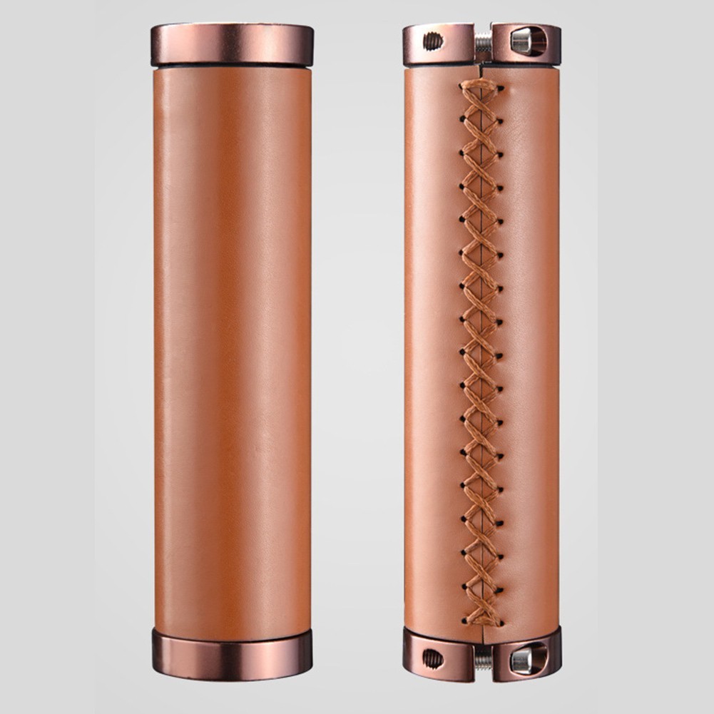 Faux Leather Bike Grips with Bilateral Lock for Mountain and Road Bicycles