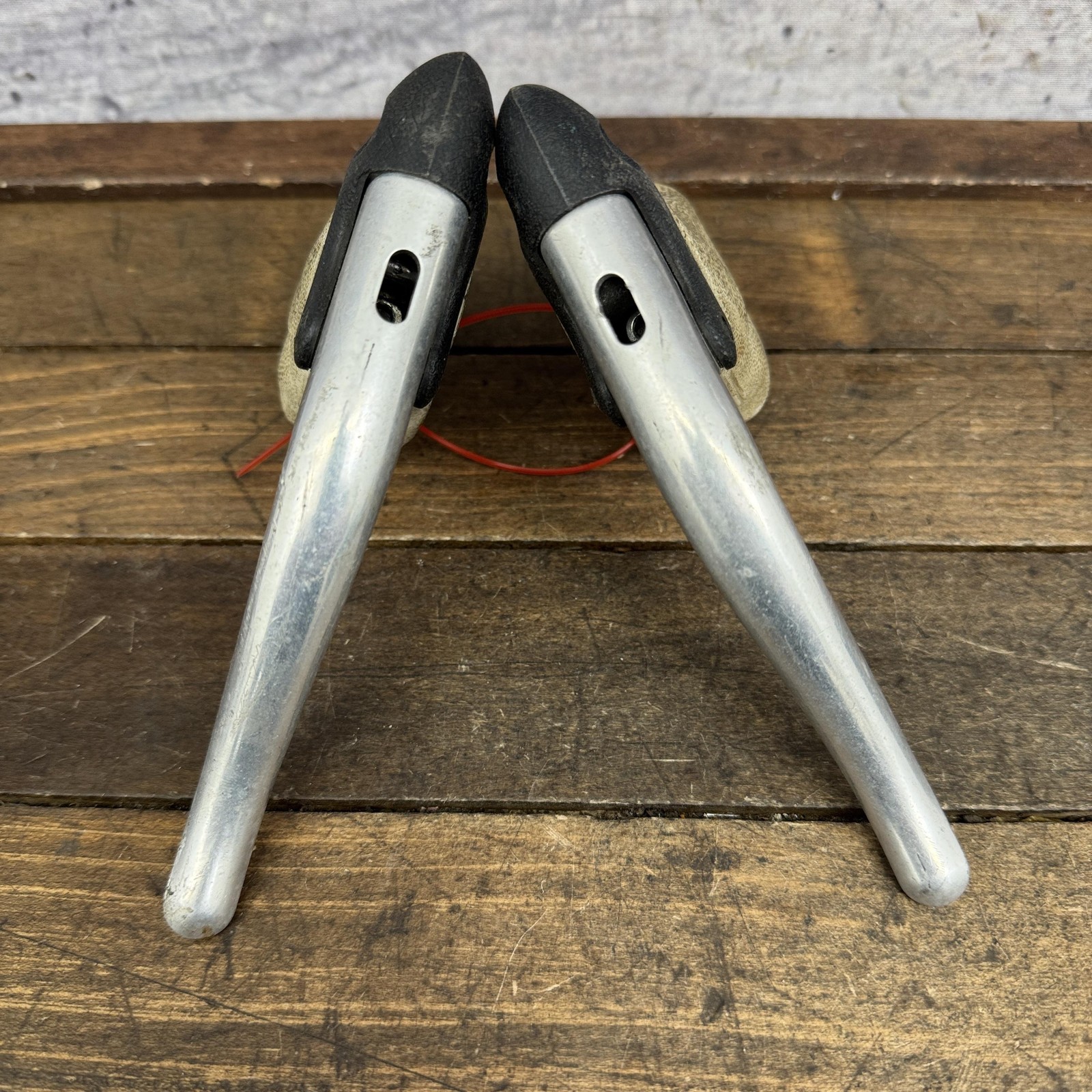 Vintage Dia-Compe Road Bike Brake Levers Pair White Hoods Drop Bar Alloy 23.8mm