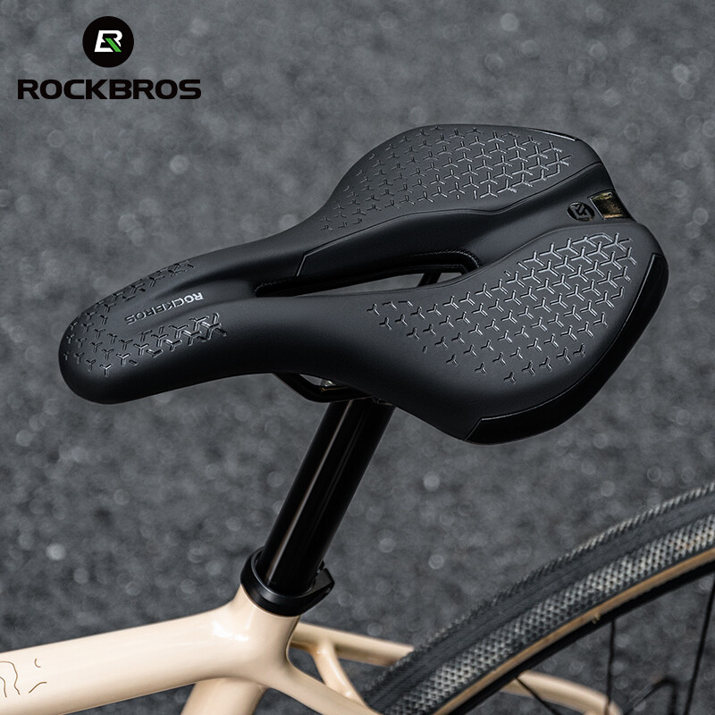 ROCKBROS Road MTB Bike Saddle Seat Soft Comfort Cycling Gel Pad Cushion &Lights