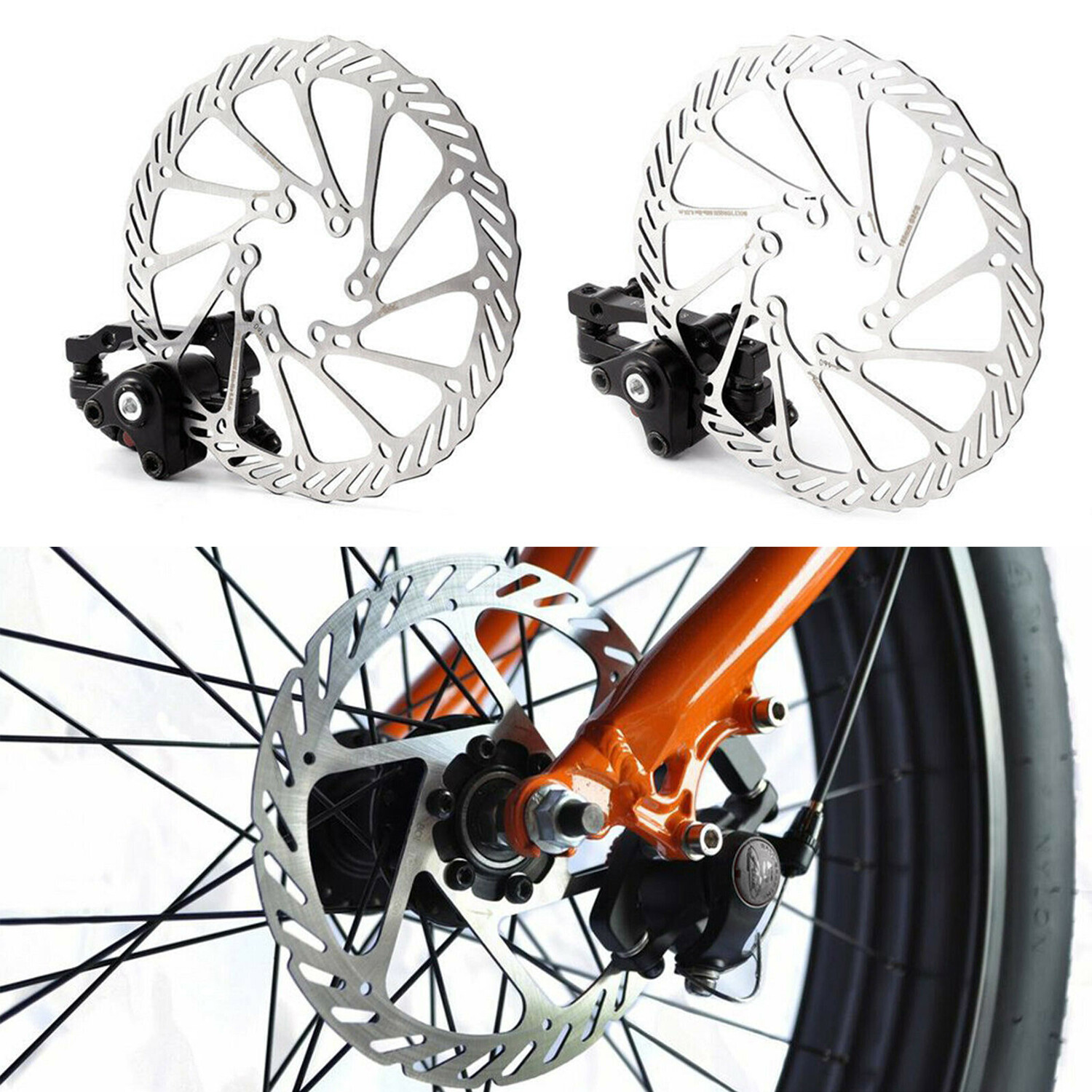 160 mm Bike Disc Brake Front & Rear Disc Rotor Brake Kit for Mountain Bicycle