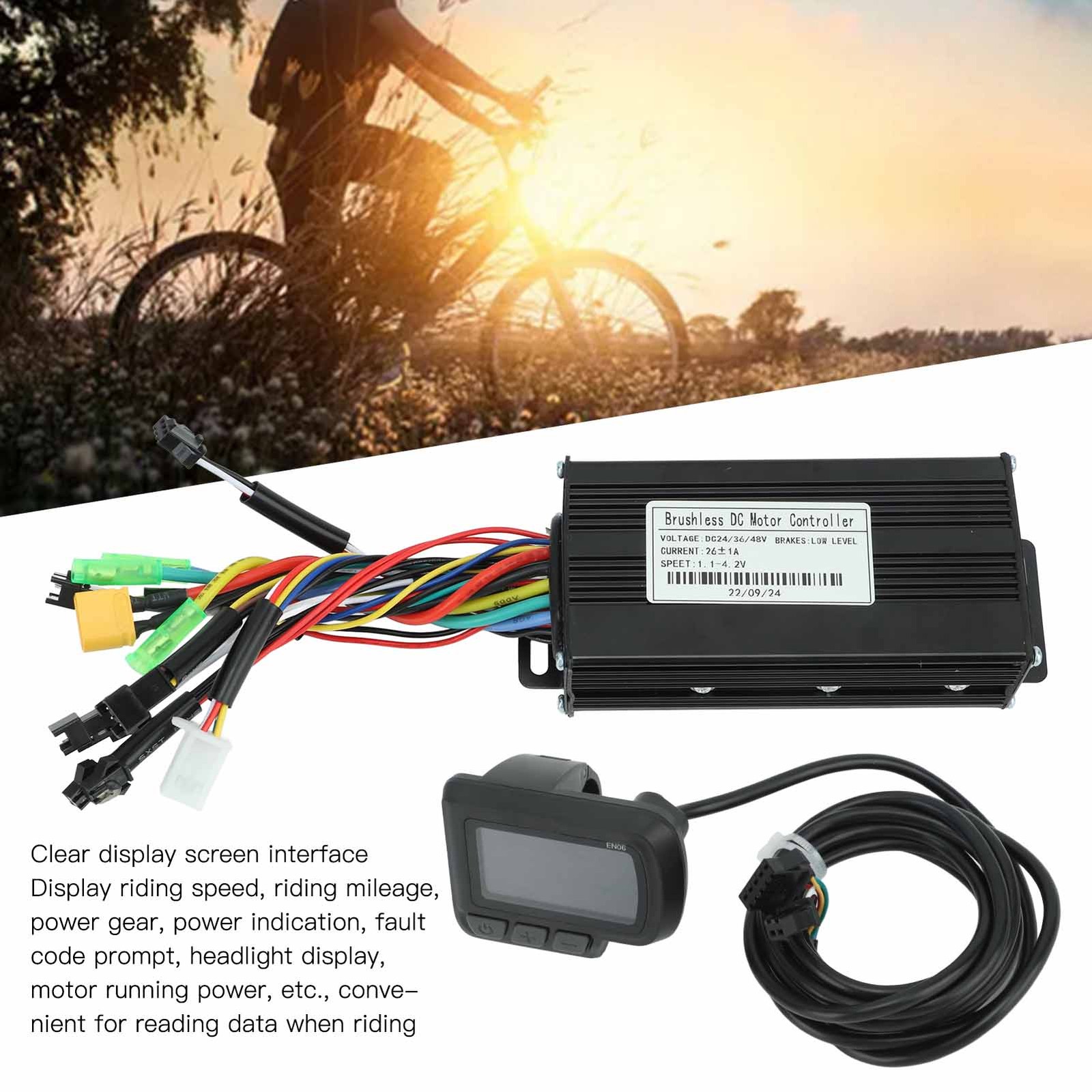 Electric Controller Kit With LCD Display 24V 36V 48V 500W To 750W 26A