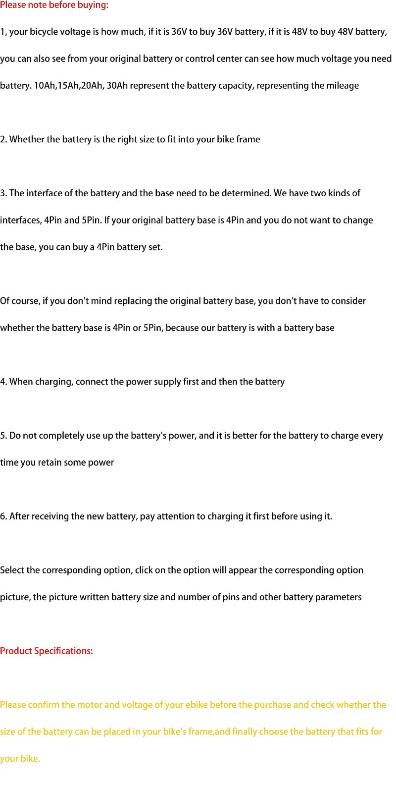 48V/36V ebike Battery 10Ah/15Ah For 500W 750W 1000W 1500W 1800W Electric Bike US
