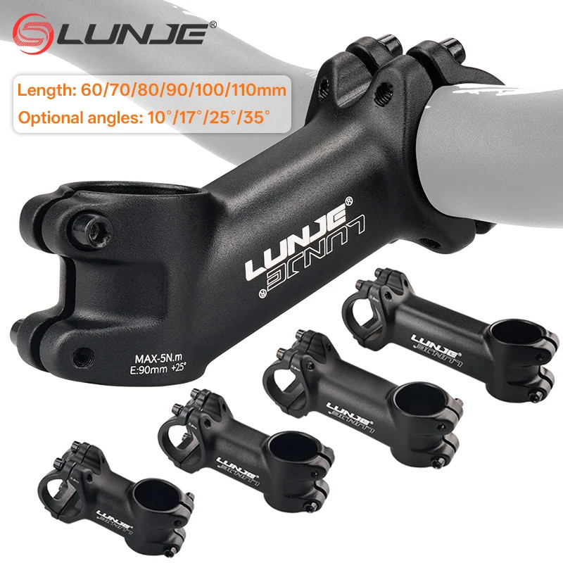 Ultralight Bike Power 60/70/80/90/100/110MM MTB Bike Stem 10/17/25/35 Degrees Mo
