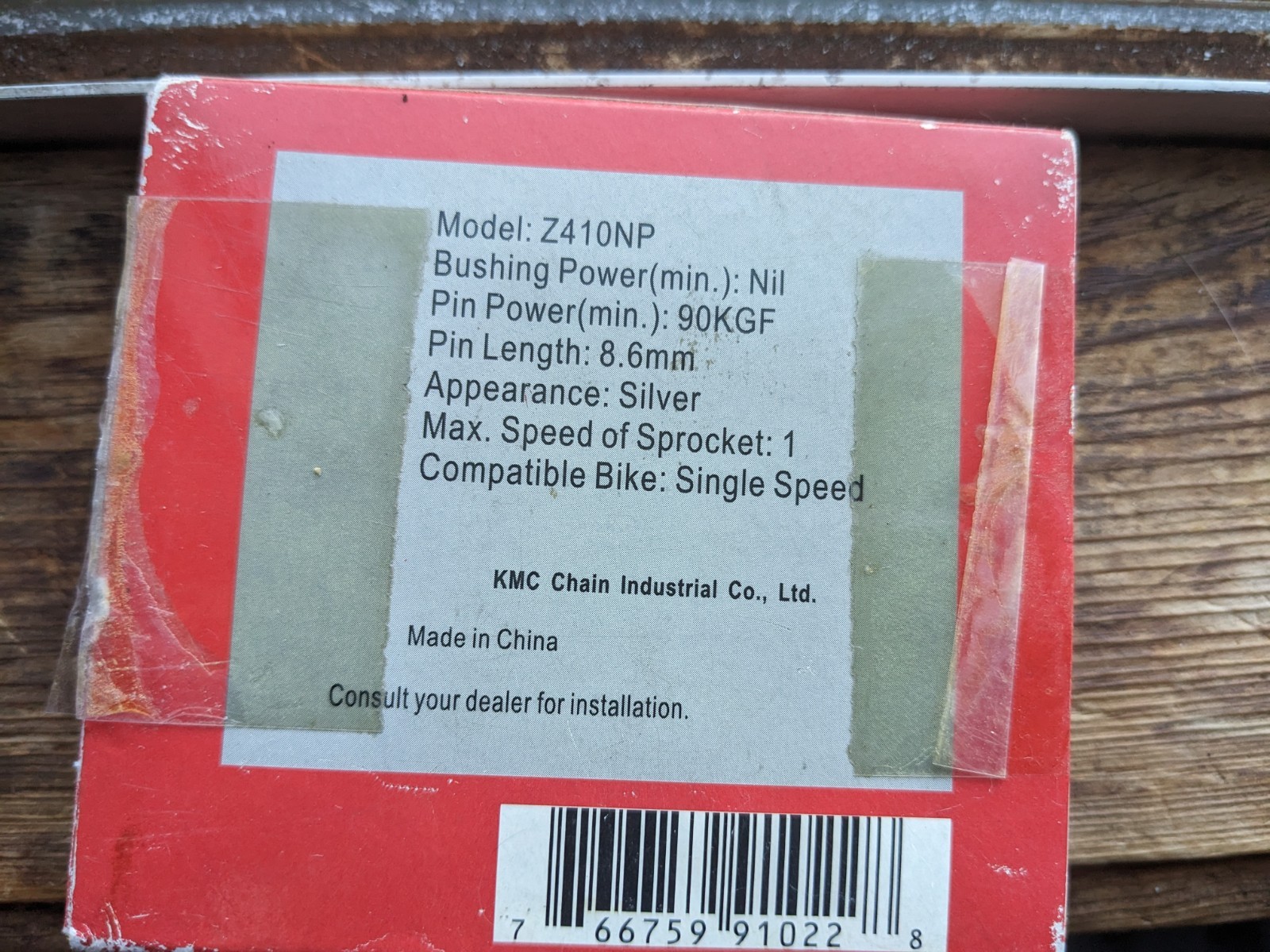 KMC Z410NP 1/8″ x 1/2″ bushingless, single-speed, BMX/singles-speed chain, 112L