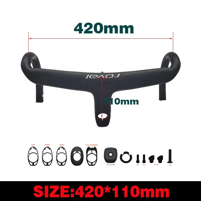 Carbon Fiber Internal Cable Routing Road Bicycle Handlebar Cockpit Di2 Drop Bar