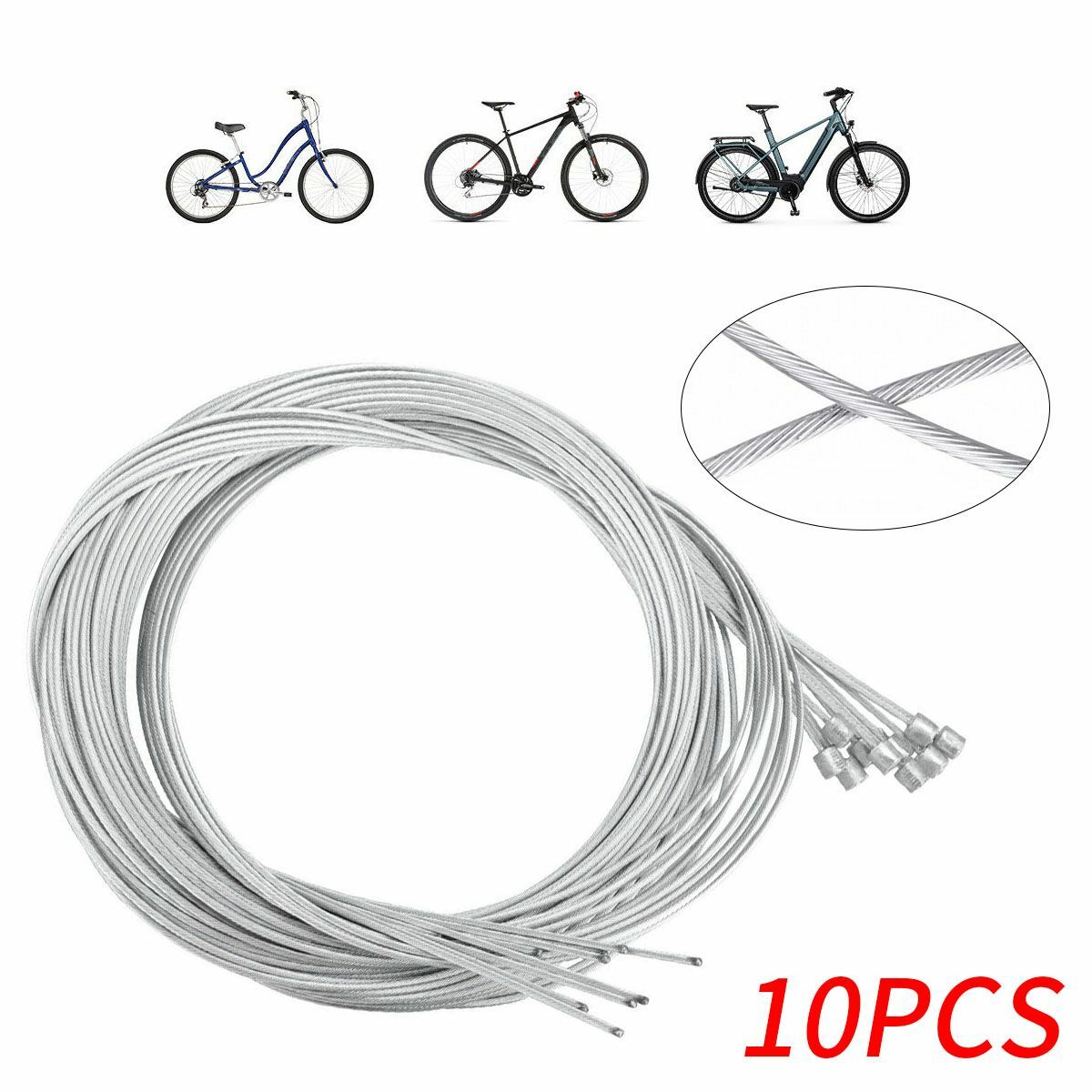 10PCS Bicycle Shift Shifter Derailleur Gear Stainless Steel Inner Cable Wire USA