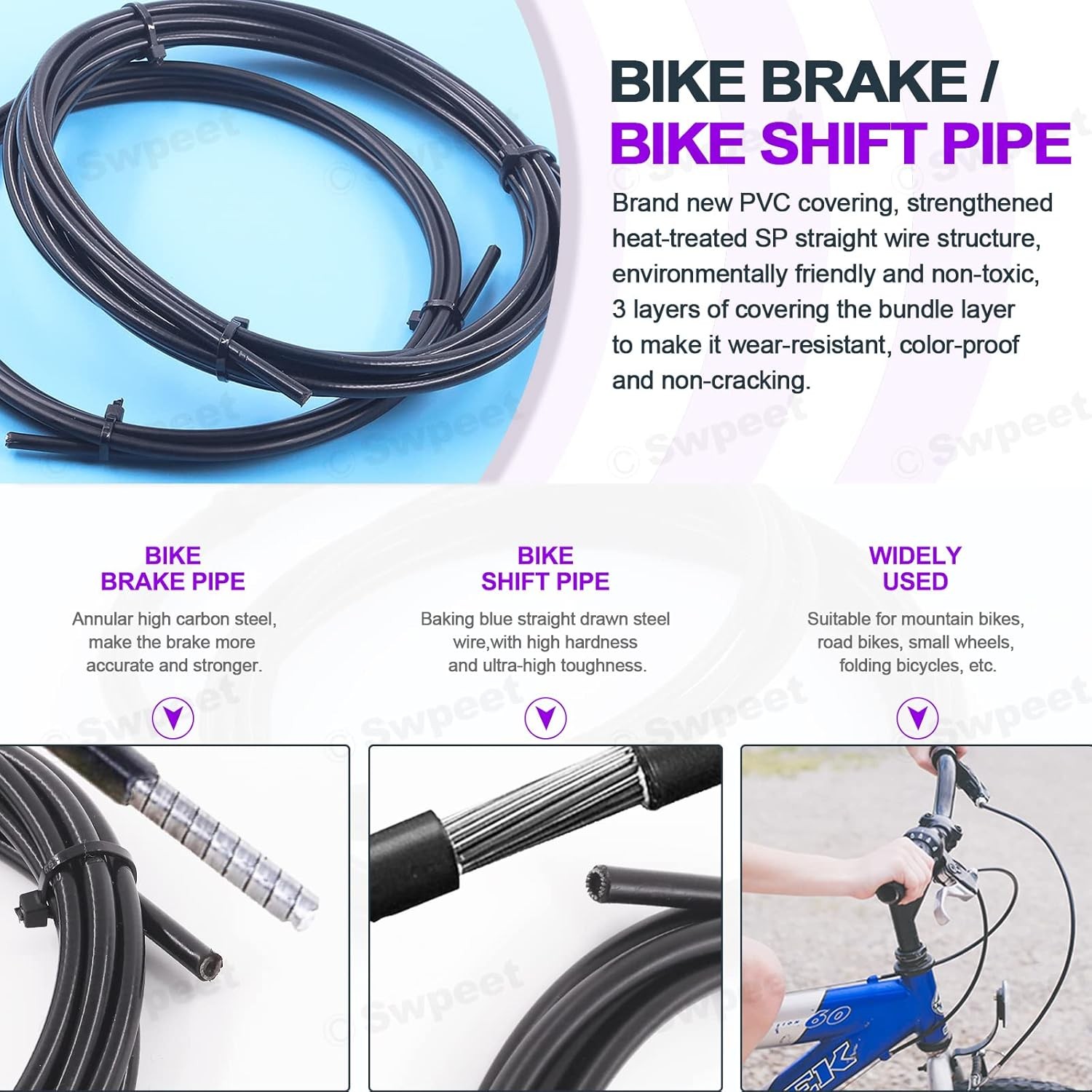 83Pcs Stainless Steel Bike Cable Cutter and Brake Cable Housing Shift Cable