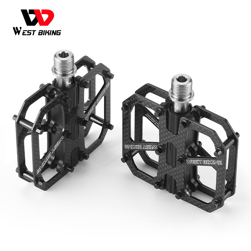Bike Pedals Ultralight T700 Carbon Fiber Titanium Axle 3 Bearings Bicycle Pedals