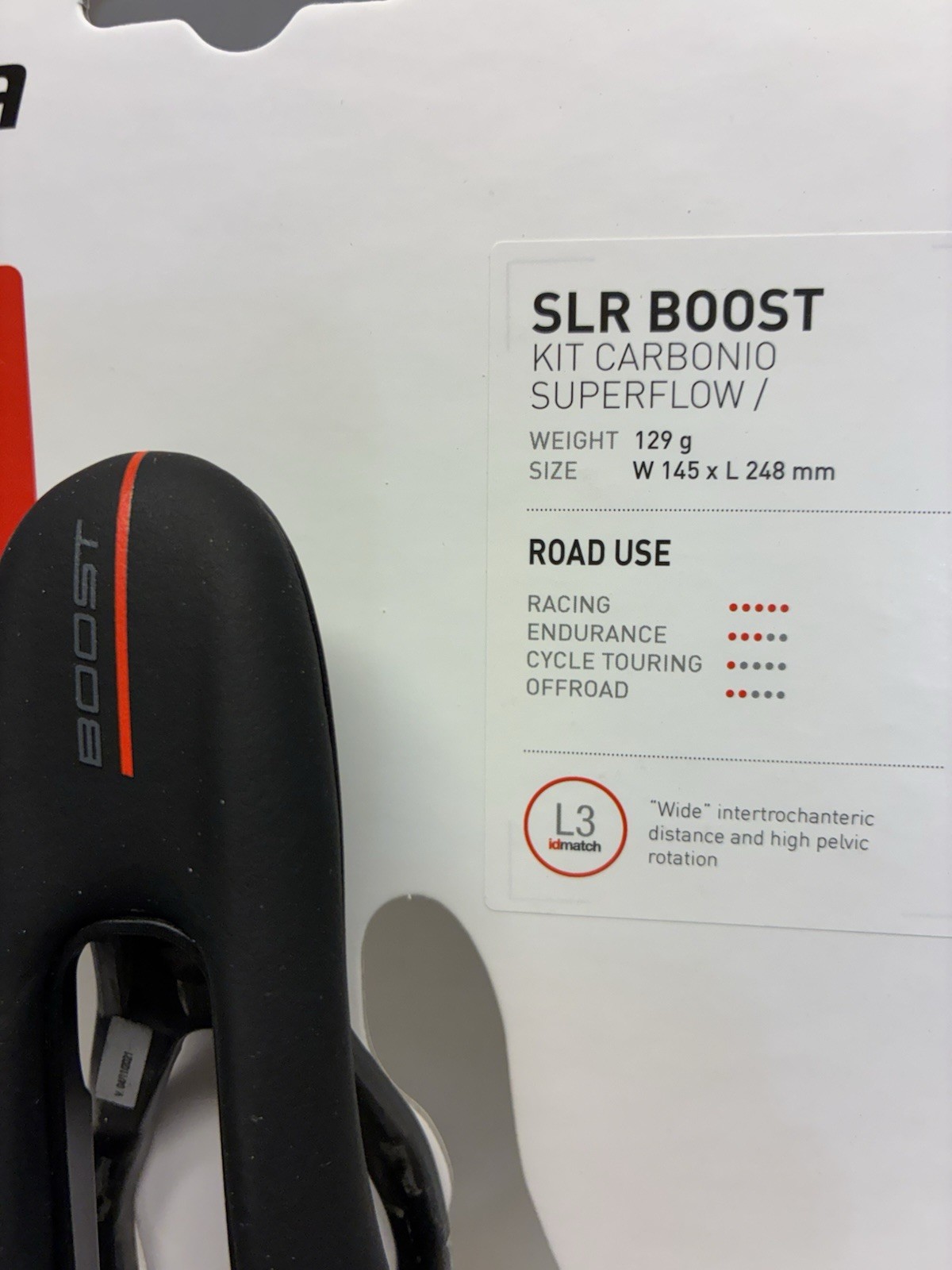NEW Selle Italia SLR Boost Kit Carbonio Superflow Saddle L3 Carbon Rail 129 Gram