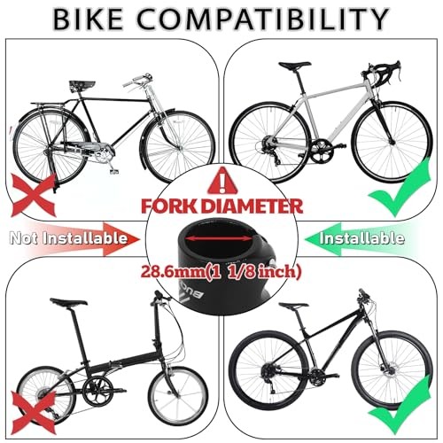 Bike Stem Riser Extender MTB, 1-1/8″ 28.6mm Bike Fork Stem, Handlebar 100mm