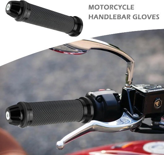 2PCS Motorcycle Handlebar Grips, 7/8″ & 1″ Motorcycle Grips Tunin Color: Black