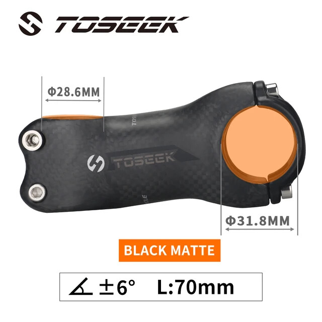 Full Carbon Fibre Mountain Road Bicycle Stem Angle 6 / 17 Degrees Bike Parts