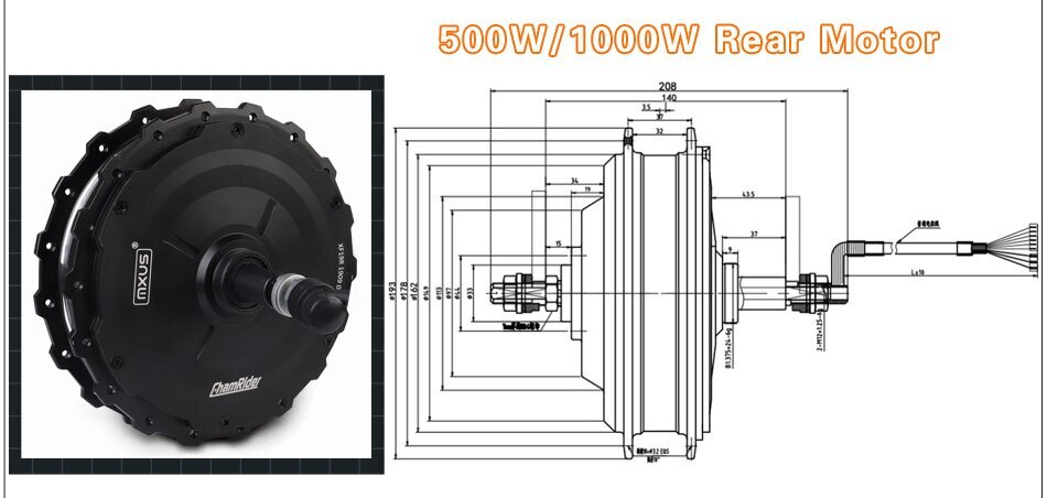 48V 500W 1000W Electric Bicycle Front Rear Gear Hub Motor Wheel Conversion Kit