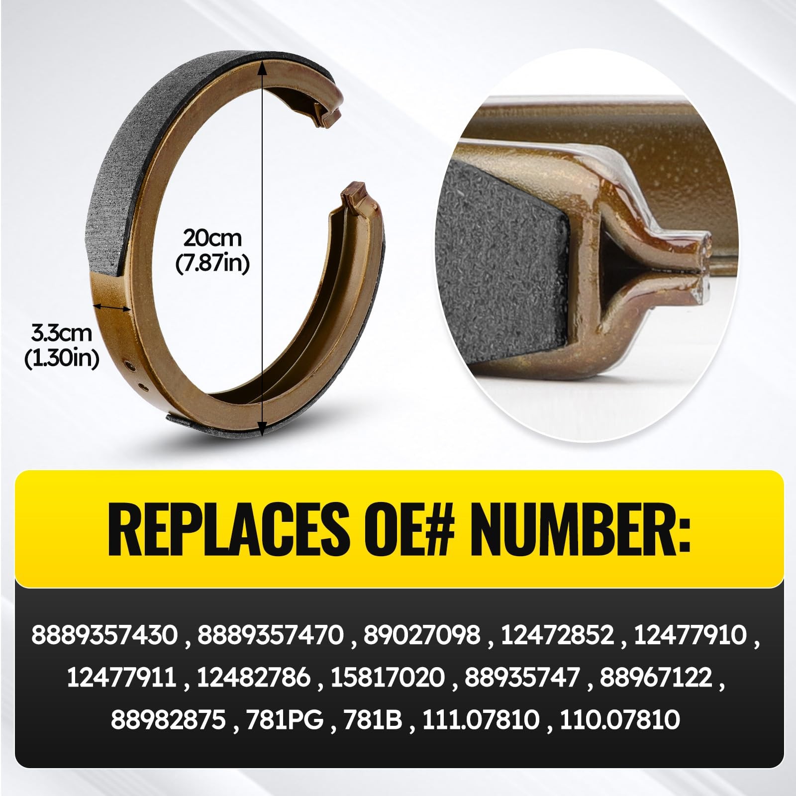 Rear Parking Brake Shoes Set for 99-14 Chevrolet 99-14 GMC 00-14 Cadillac 04-07