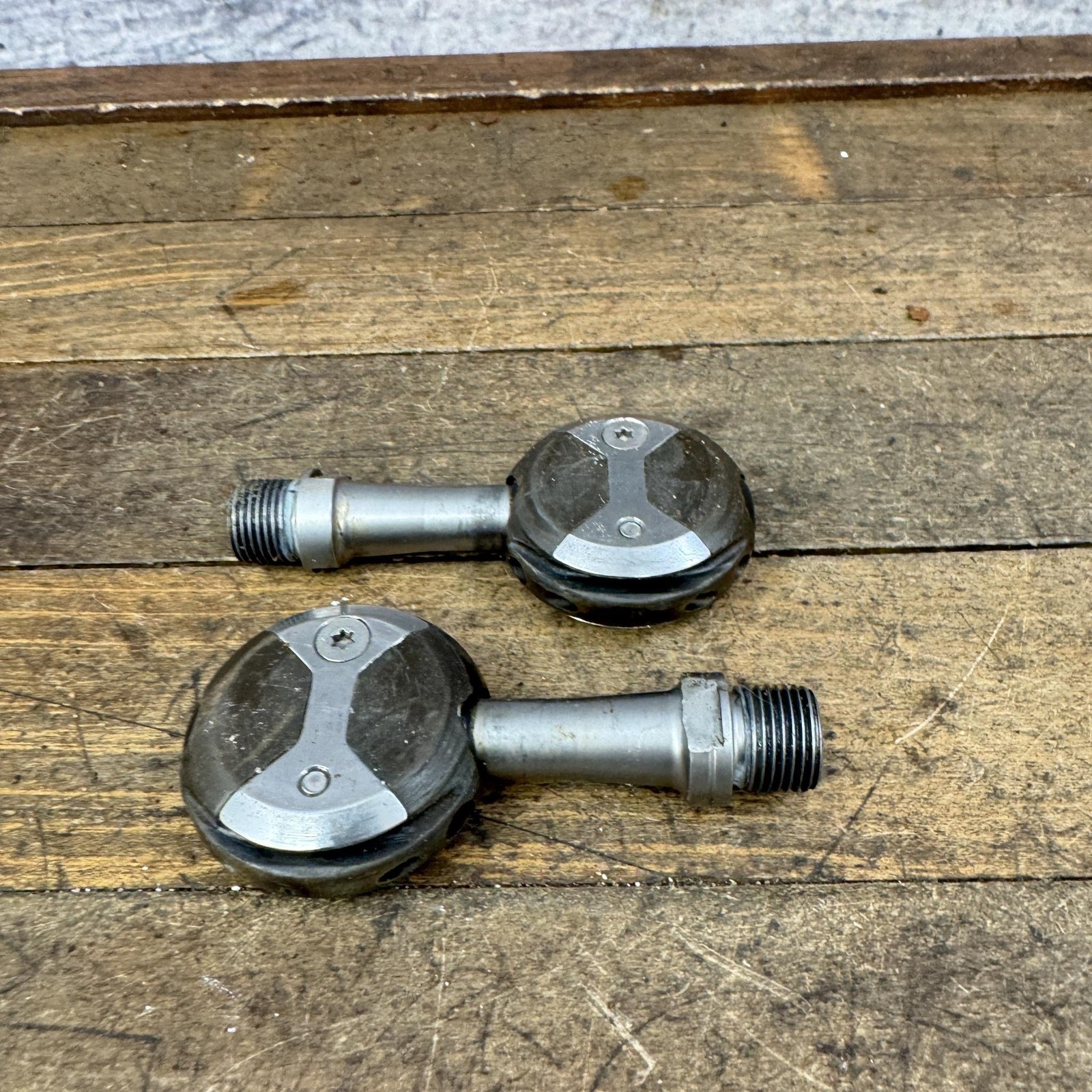 Vintage Speedplay Clipless Road Bike Pedals 9/16 Silver Pair Steel Used 80s 90s