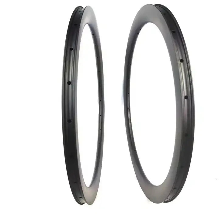 700C Carbon Rims 55mm Depth V/Disc Brake Road Bike Tubeless Rings UD/3K 2pcs