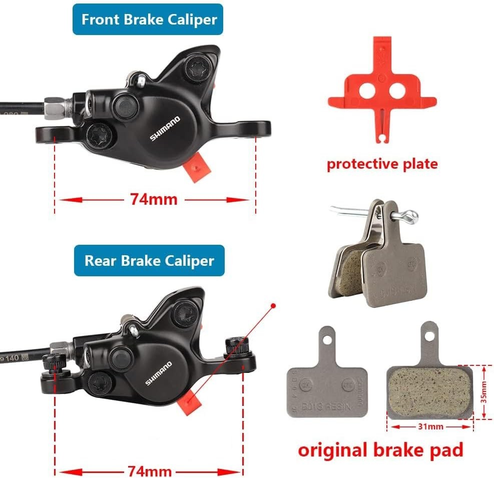 Shimano Altus MT200 Hydraulic Disc Brakes Left Front Right Rear PM RT56 Rotors