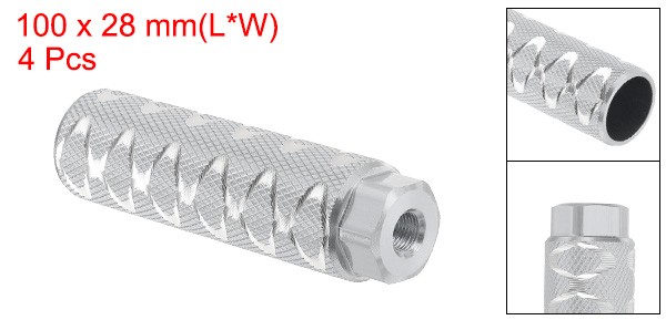 4 Pack Aluminum Alloy Bike Pegs Anti-Skid Fit 3/8 Inch Axles with Circle Silver