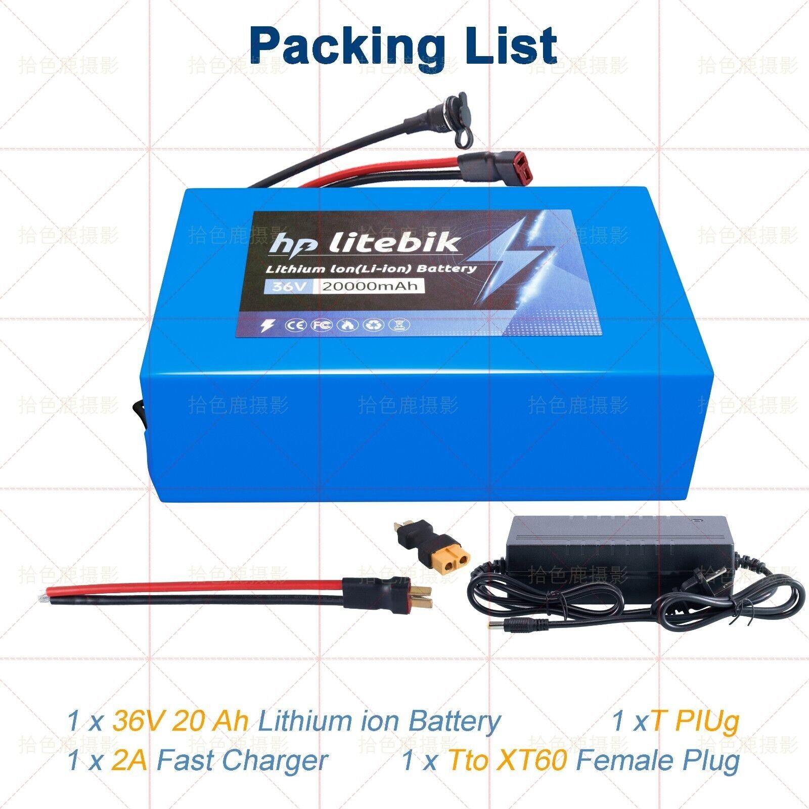 36V 20AH Li-ion Battery for≤1000W Ebike Scooter Electric Bicycle Charger 30A BMS