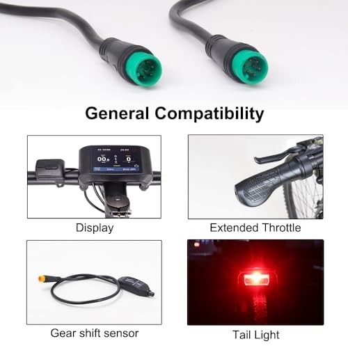 Male to Male Ebike Extension Cable for Electric Bike 5 Pin Male to Male Green