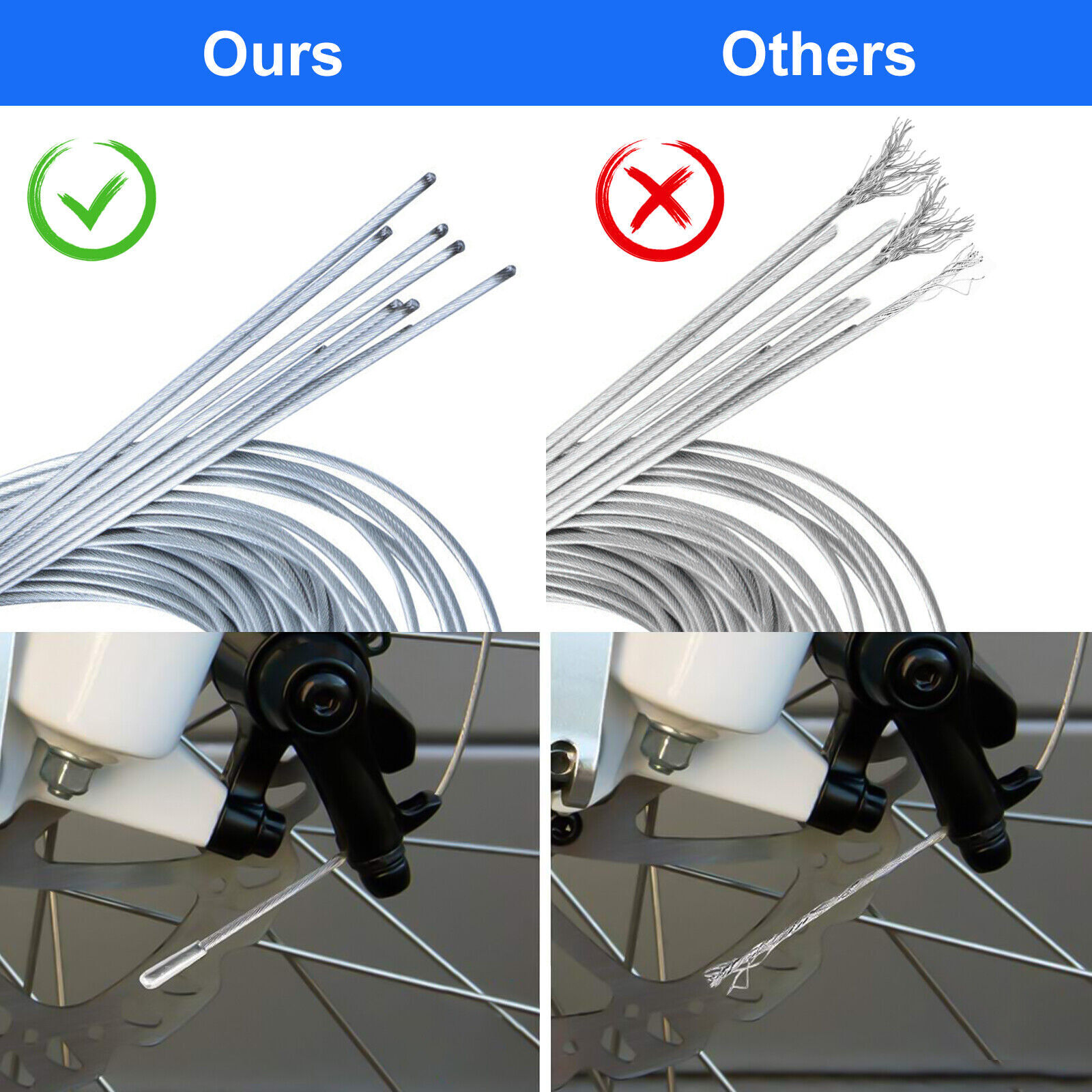 10× Bicycle Shift/Brake Shifter Derailleur Gear Stainless Steel Inner Cable Wire