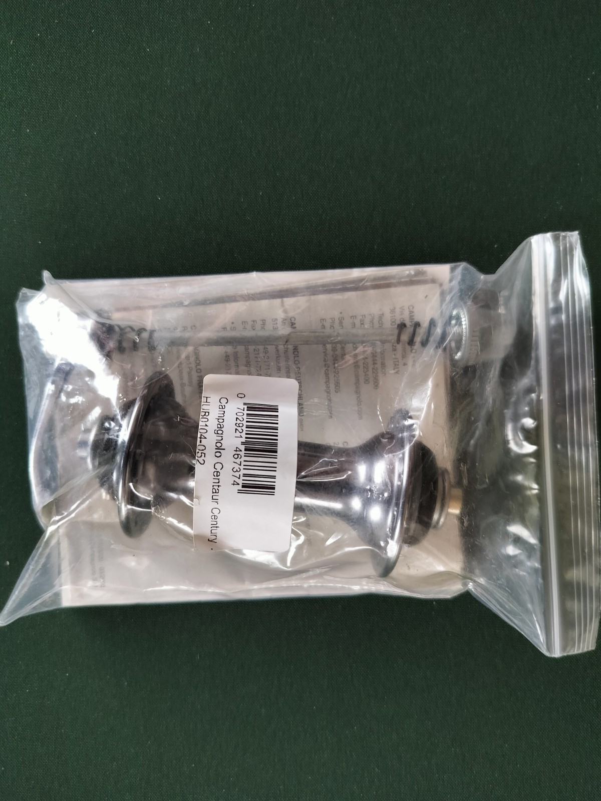 Campagnolo Centaur Grey Gray 32 H Holes 100mm Front Hub Bike NOS with skewer