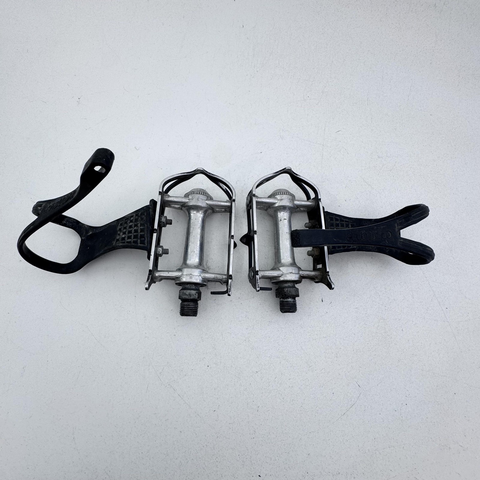 Vintage MKS Sylvan SY-1 Bike Pedals Christophe 9/16 in Toe Clips Black A68
