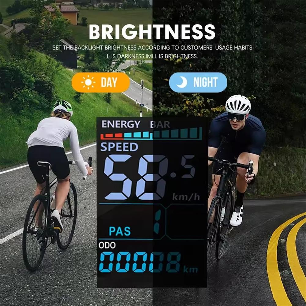 Electric Bike 24V 36V 48V 52V 60V 72V Speed Meter M5 LCD Display Panel Screen
