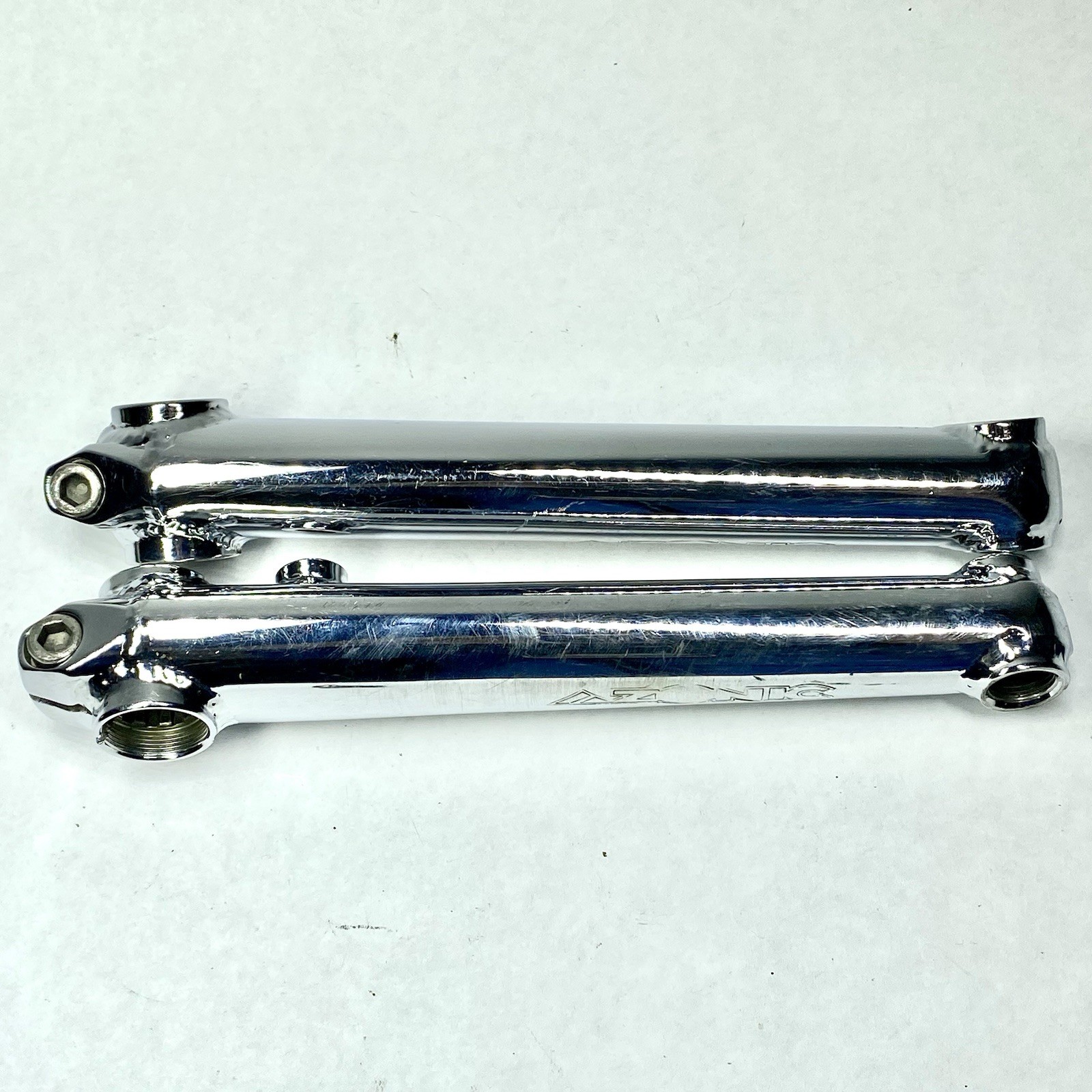 Vintage Azonic 454 180mm Chromoly Cranks Chrome Sealed Bottom Bracket BMX MTB