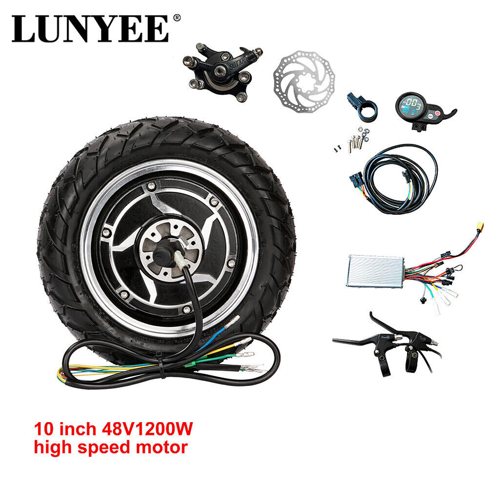 10 inch Hub Motor Kit Ebike Scooter 48V1200W Electric Motorcycle Motor Set