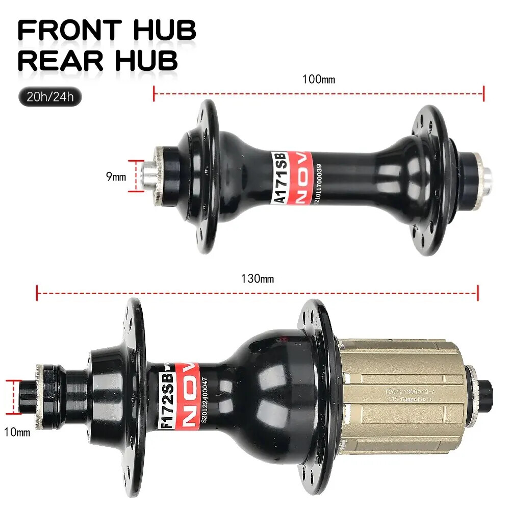 Road Bike Front 2 Rear Sealed Bearings Hubs V-Brake Quick Release Hub 20 24H