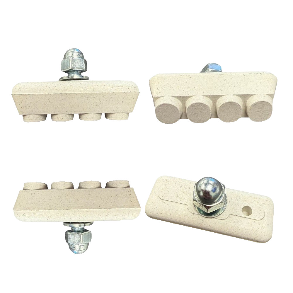 NEW 4-PACK BOLT ON BICYCLE BIKE 10 SPEED WHITE RUBBER BRAKE PADS SHOES 40MM