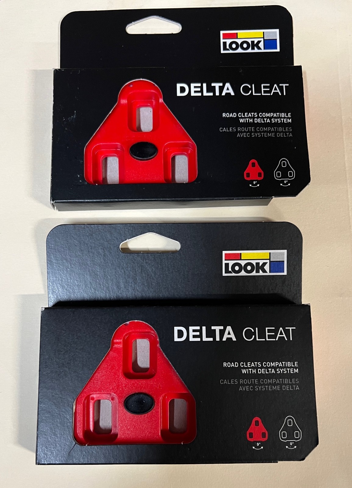 2 Pair LOOK DELTA Road Bicycle Cleats Red 9 Degree Float