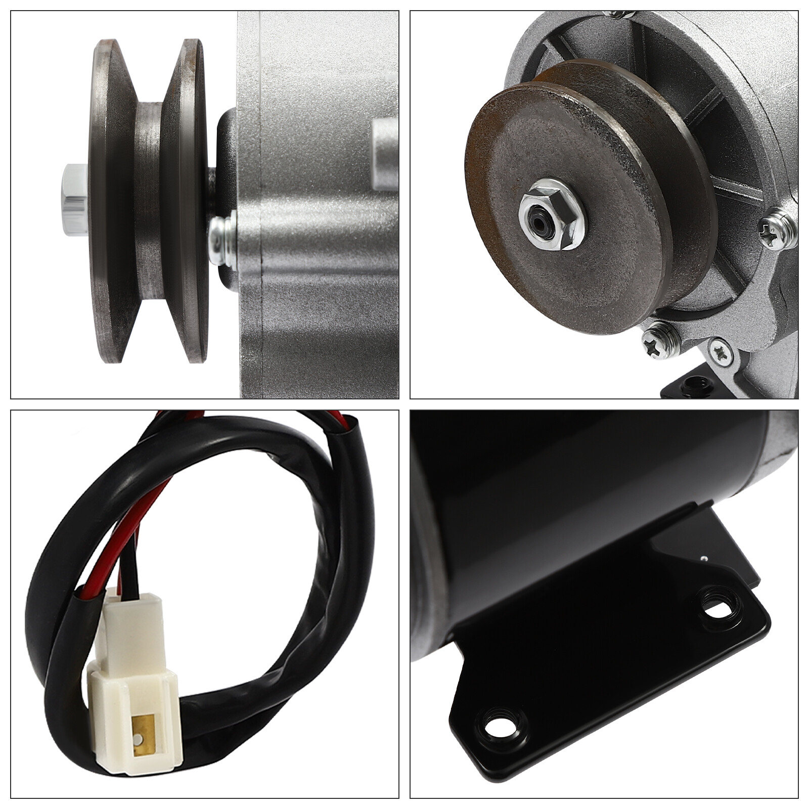 DC Brushed Motor Gear Reduction Electric Motor Gear Motor w/ Belt Pulley 250W