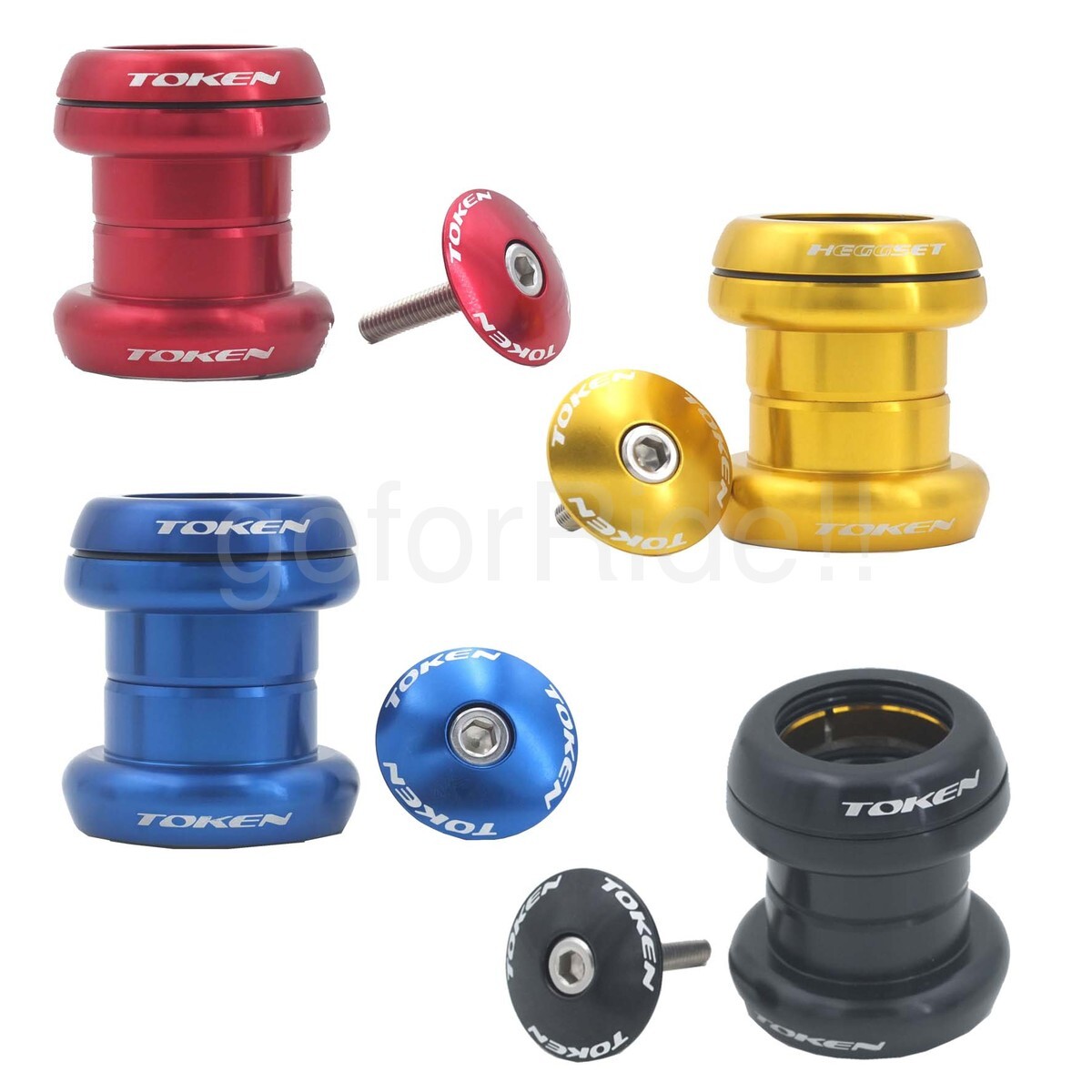 TOKEN TK060 Heggset 1-1/8″ Threadless/Integrated Headset Black/Red