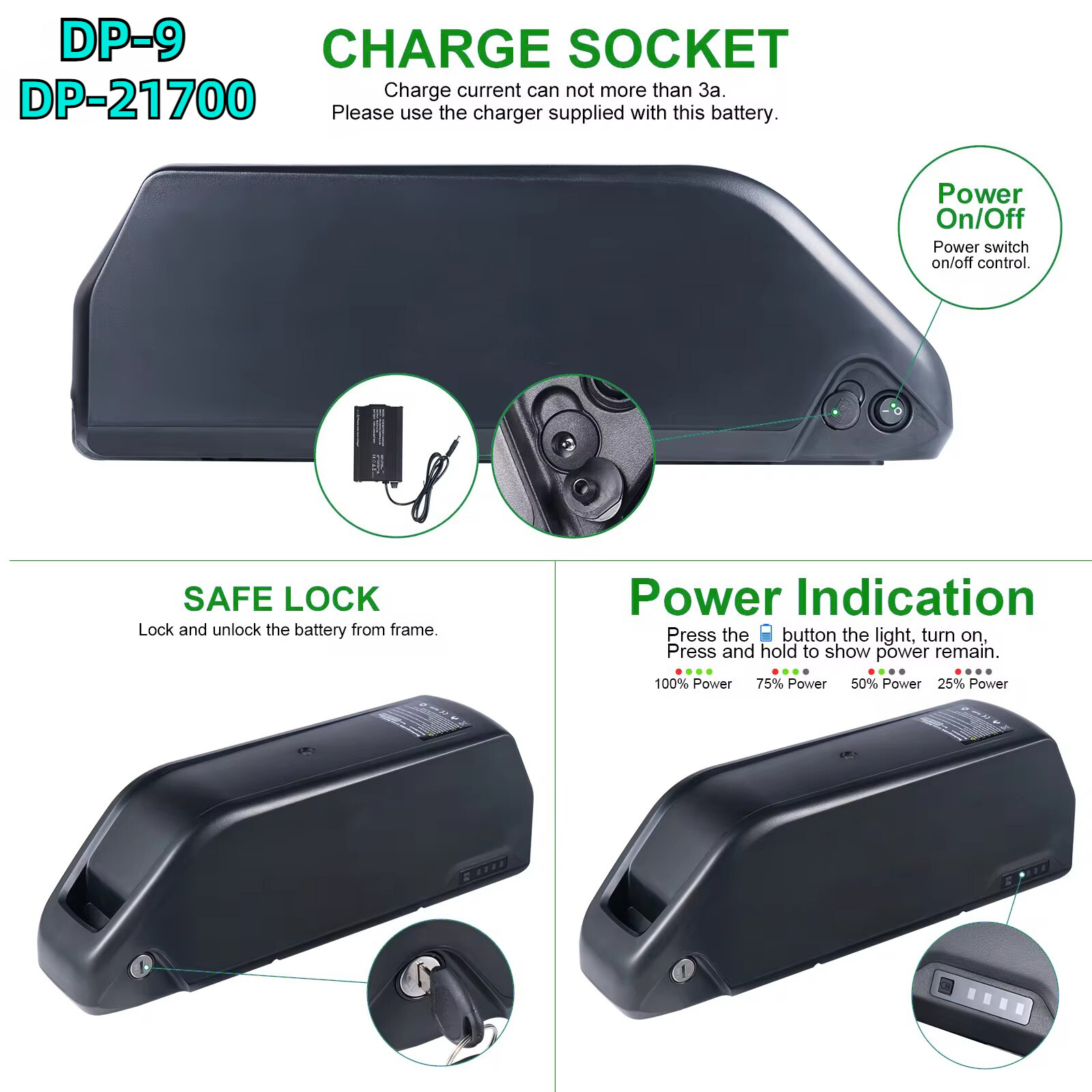 Ebike Battery 52V 48V 15Ah 20Ah 30Ah 1500W Hailong Electric Bike Battery Lithium