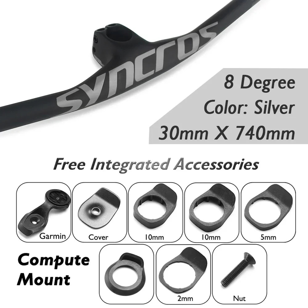 Full Carbon Mountain Bike Integrated Handlebar with Stem 8 Degree 30 40 50mm