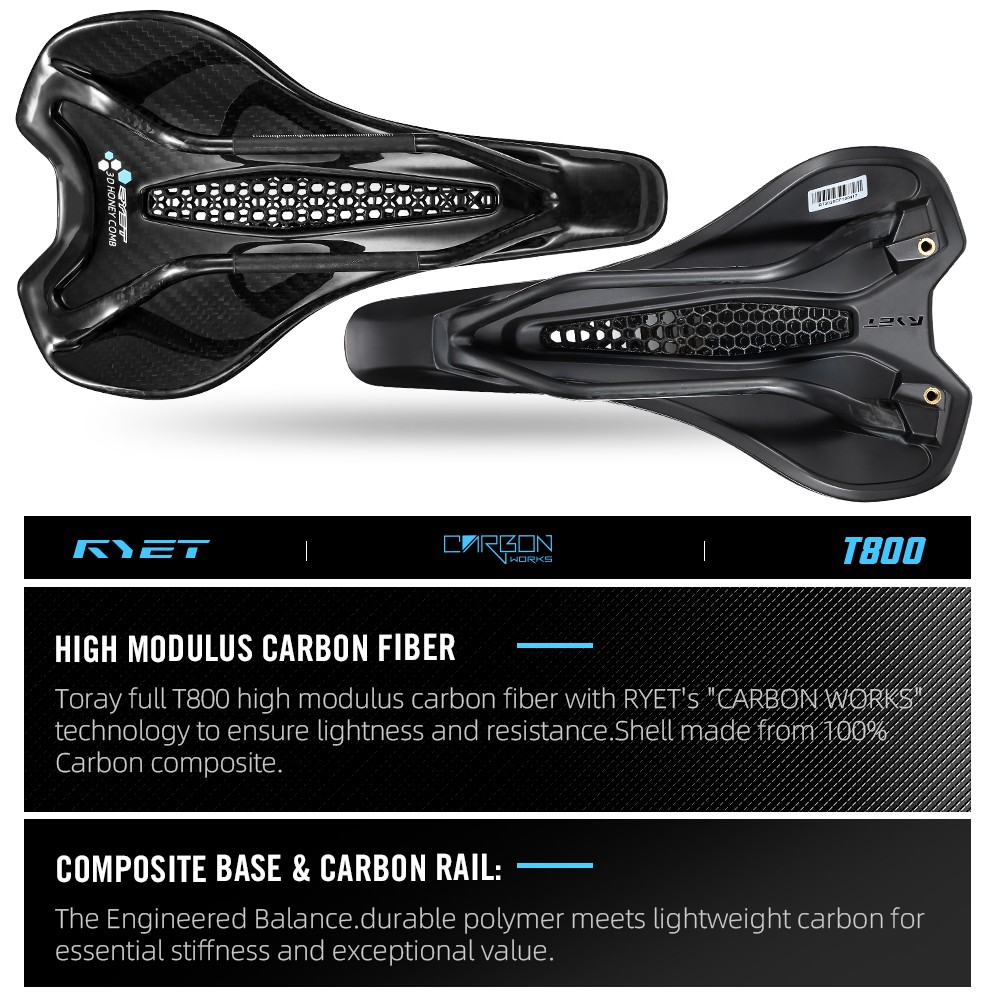 Carbon 3D Printed Saddle 175g 7x9mm Bike Seat For Triathlon Road Mountain Gravel