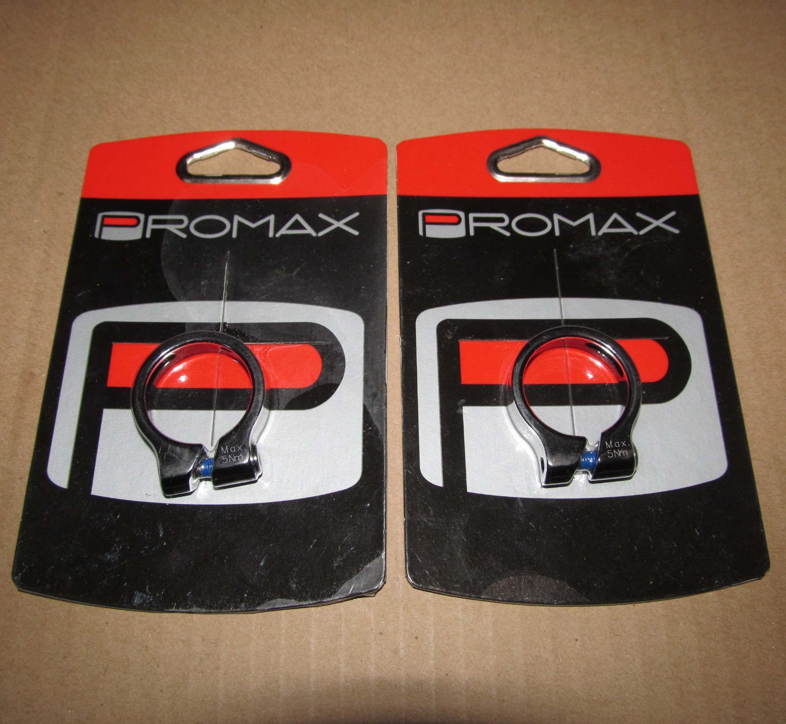 Lot of 2 Promax 31.8mm Seatpost Clamps Aluminum Black NEW