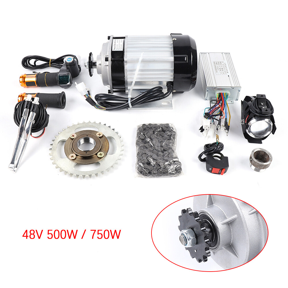 500W 750W Electric Brushless Geared Motor DIY Kit for Tricycle E-Bike Bicycle US
