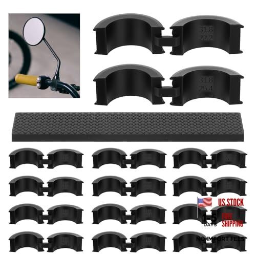 12PCS Bicycle Handlebar Rubber Gasket with 2 Long Spacer, Anti-Vibration Non