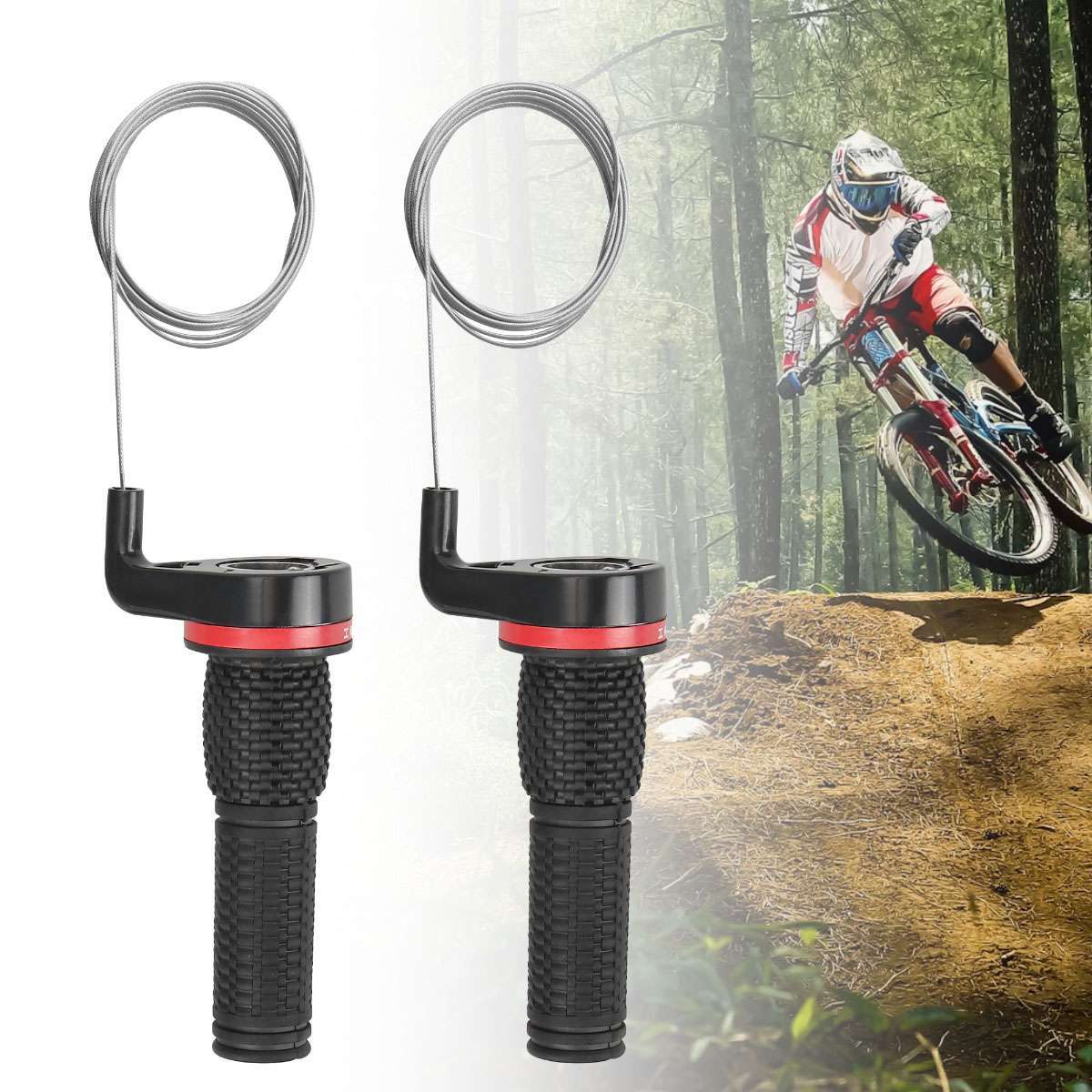 Mountain Bike 18/21 Speed Twist Gear Shifter Set Handlebar Grips Cables Bicycle