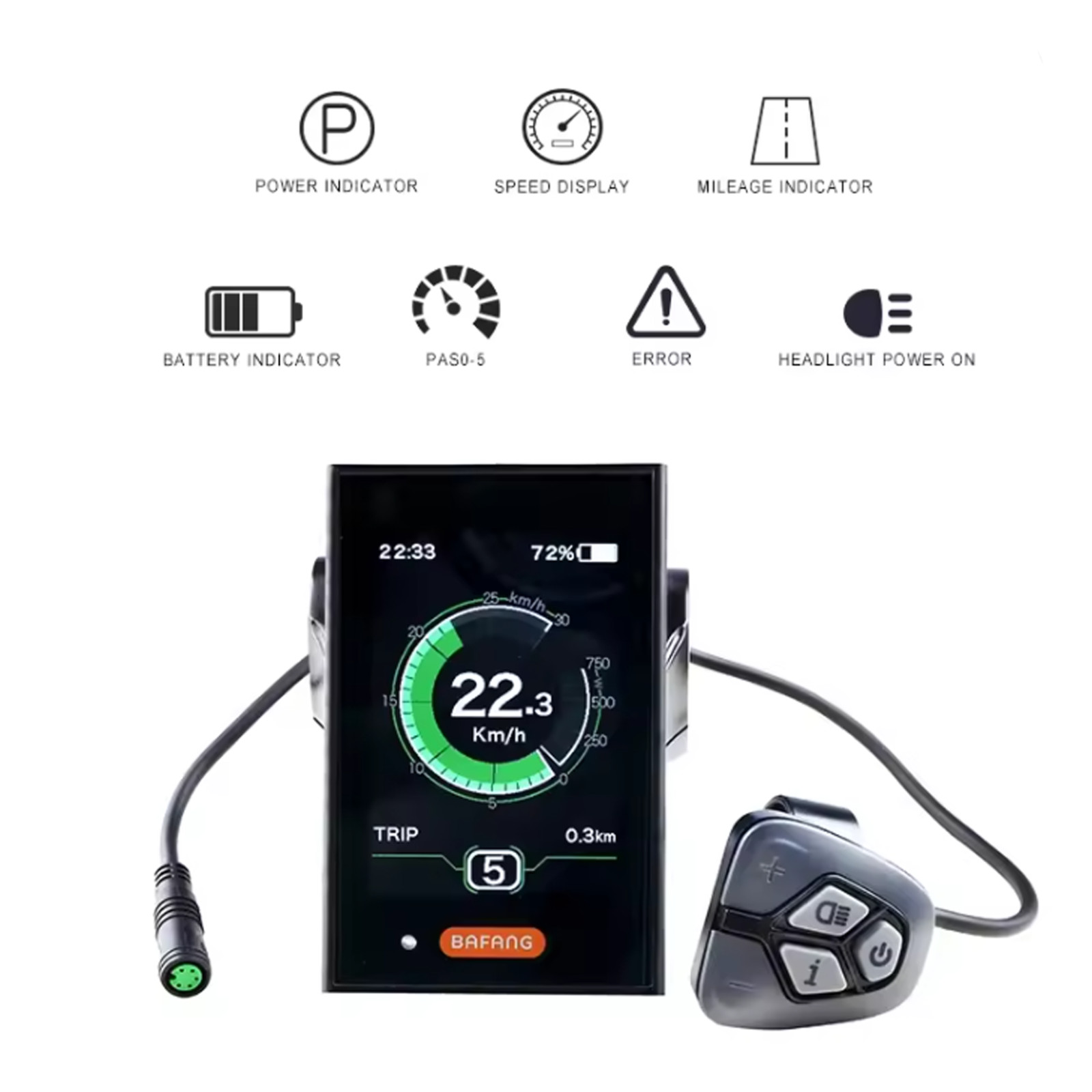 BAFANG LCD color DPC18 Display UART protocol For Bafang Mid Motor BBS01/02/HD