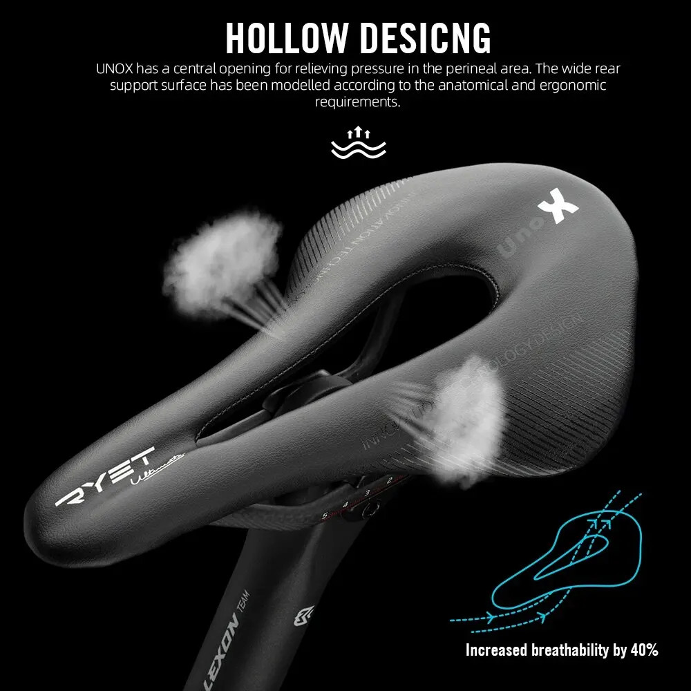 RYET Carbon Fiber Bike Saddle Ultralight Leather Road MTB Racing Seat 112g