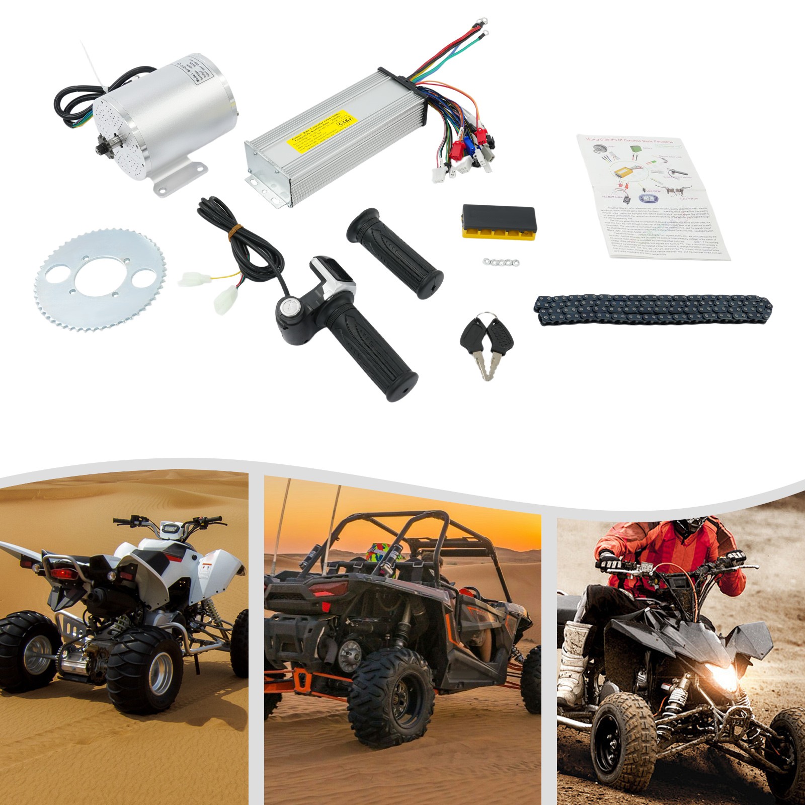 Electric Brushless Motor Kit 48V 2000W DC For E-bike Scooter Bicycle Conversion!