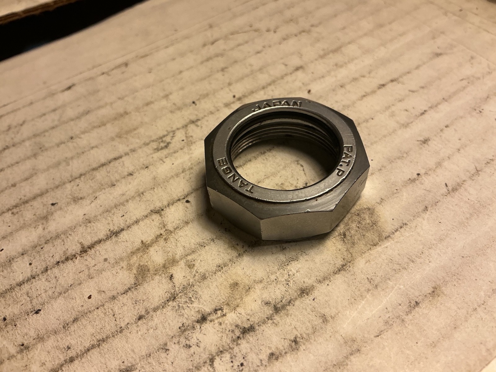 TANGE JAPAN Headset locknut vgc 1″ threaded clean
