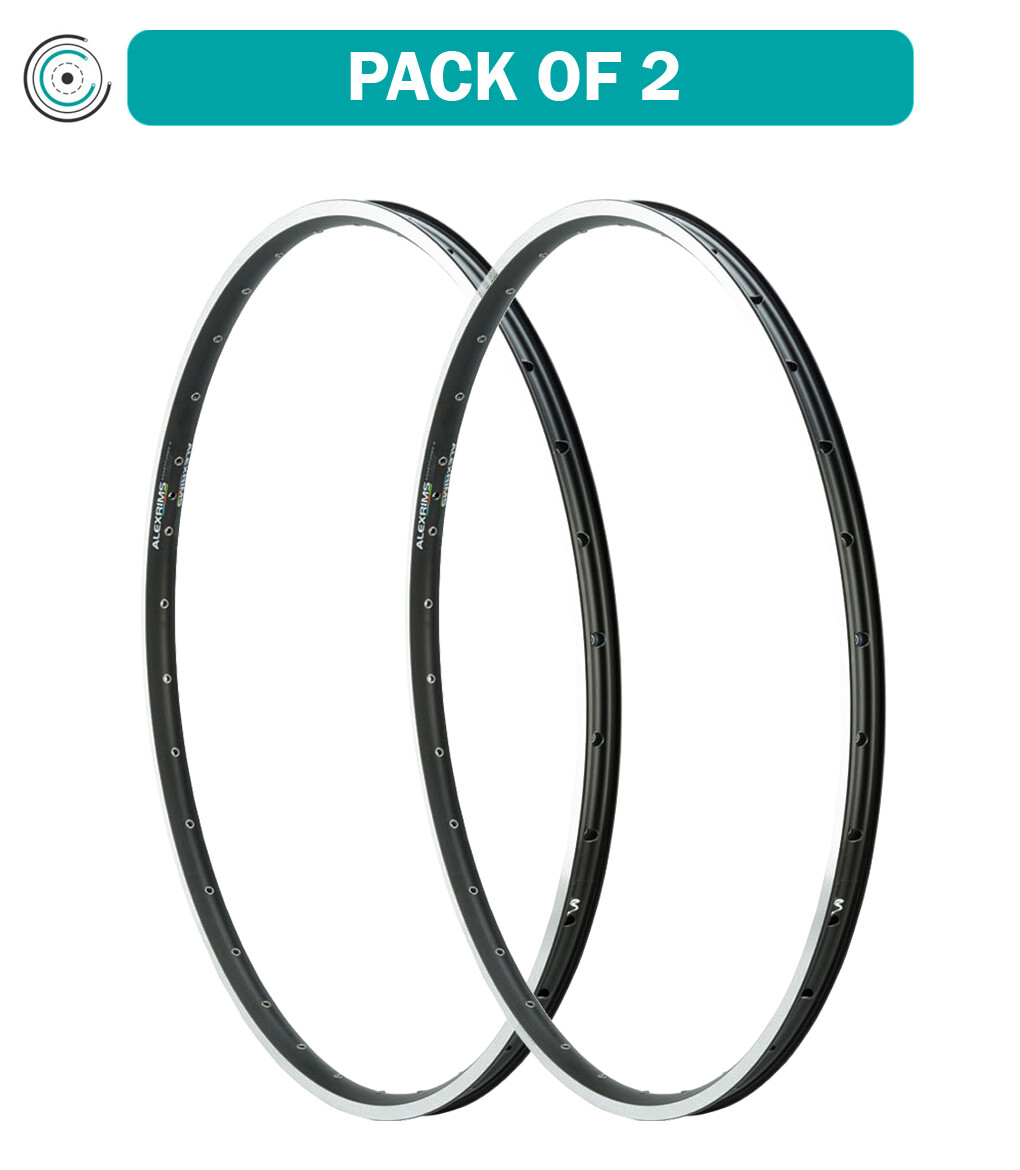 Pack of 2 Alex Adventure 2 TRS Rim 26″ 32h Black Silver Tubeless Ready